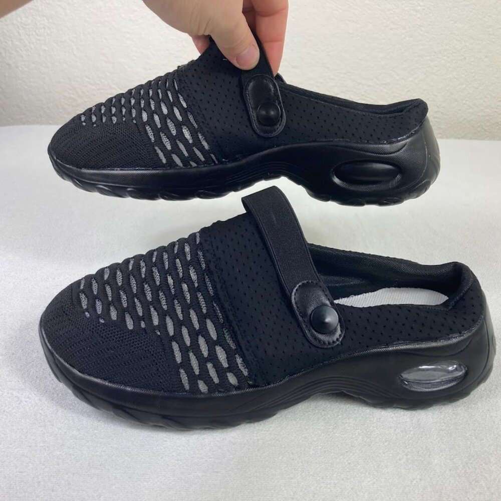 Bundle 2 Pairs Slip-On Clog Shoes Women’s 8–8.5 EU 39 Black Gray - READ - Picture 3 of 9